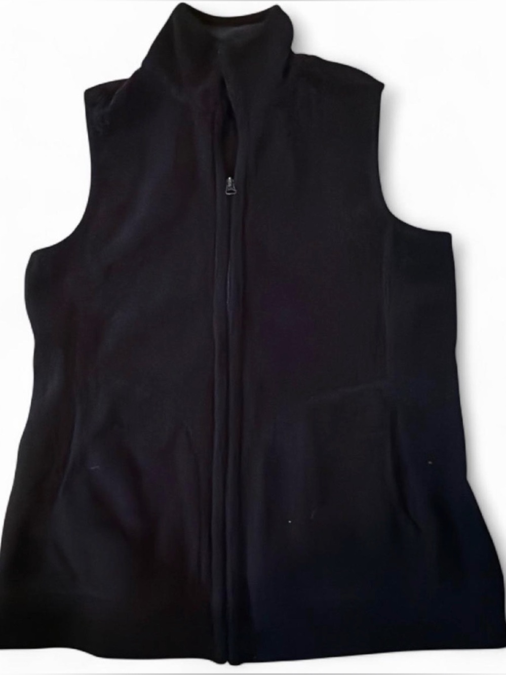 Old Navy Black Sleeveless Zip-Up Fleece Vest